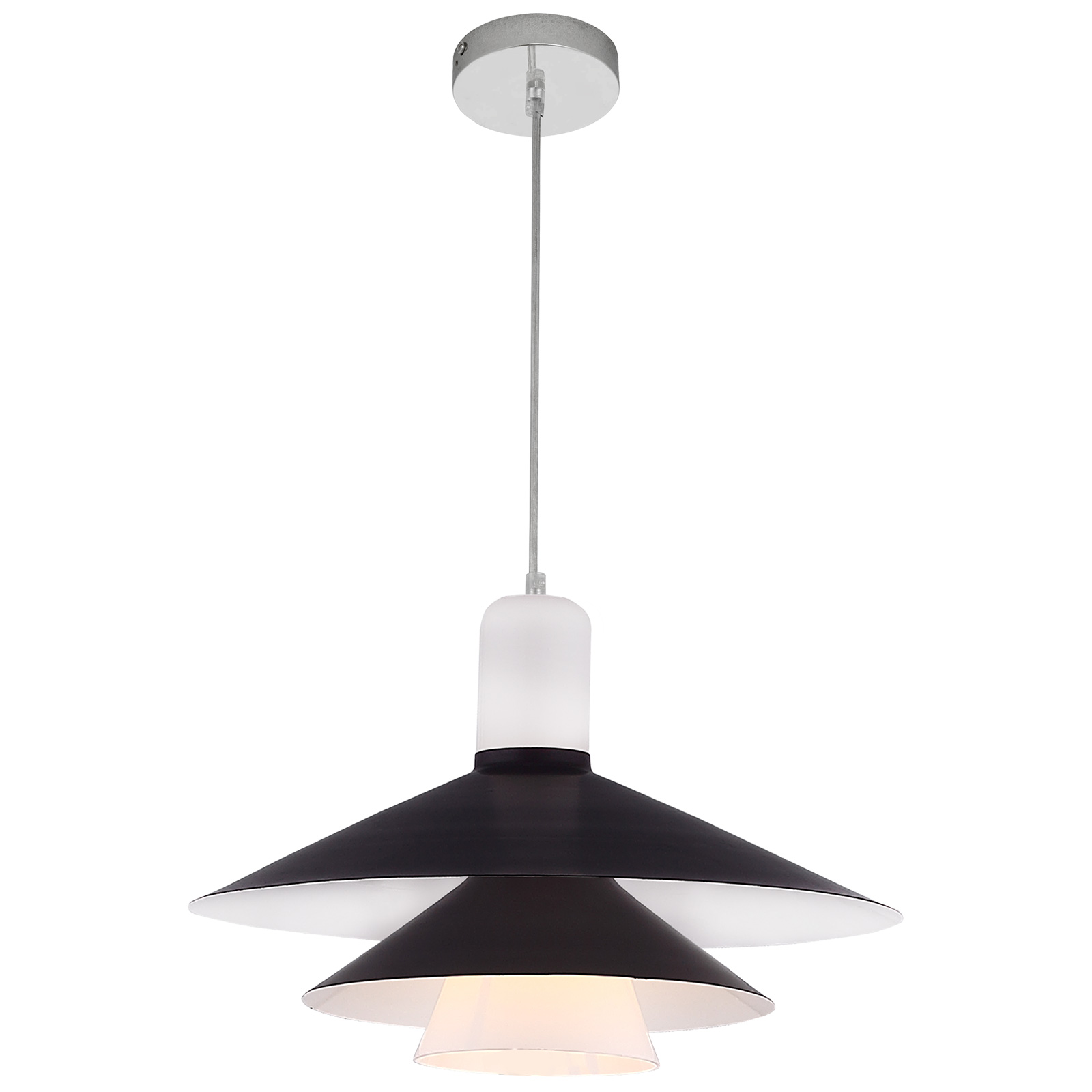Lámpara colgante lumineca hon 45x30 cm marrón y blanco