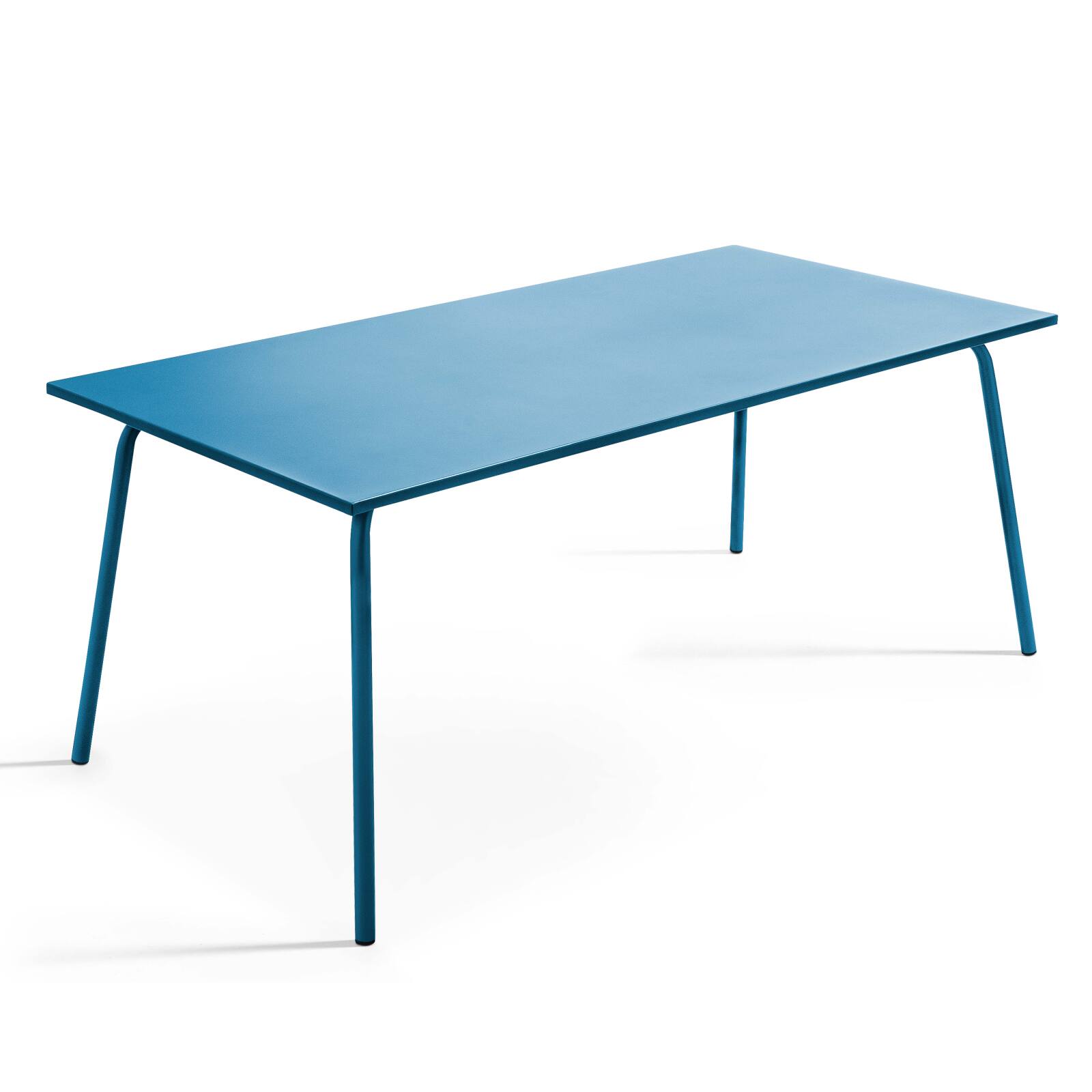 Oviala - mesa de jardín rectangular de metal azul pacífico