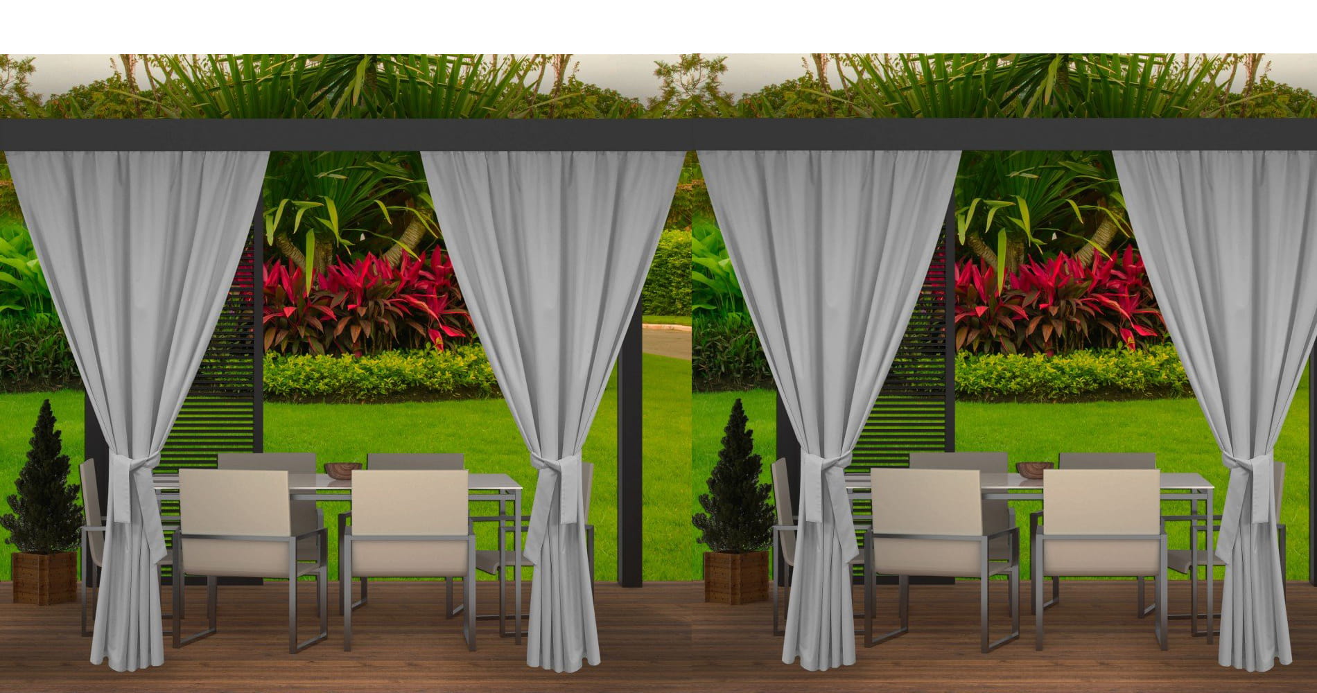 Cortinas para exterior terraza cortinas para balcones 4x155x240cm gris
