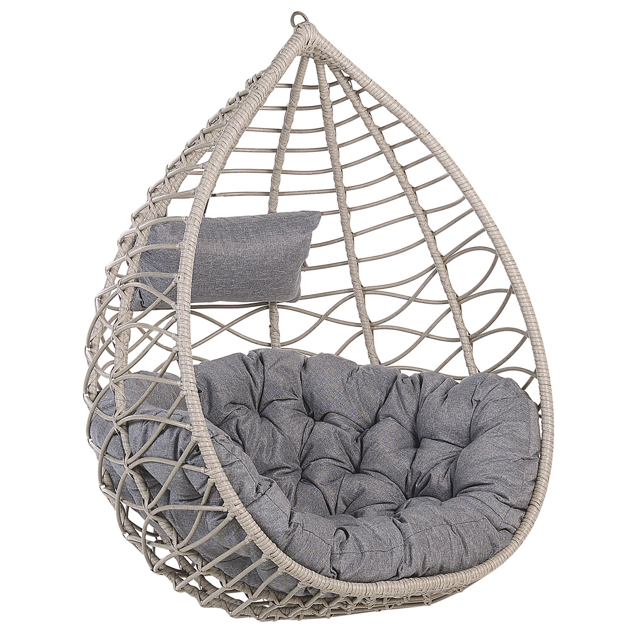 Sillón colgante arsita ratán sintético gris