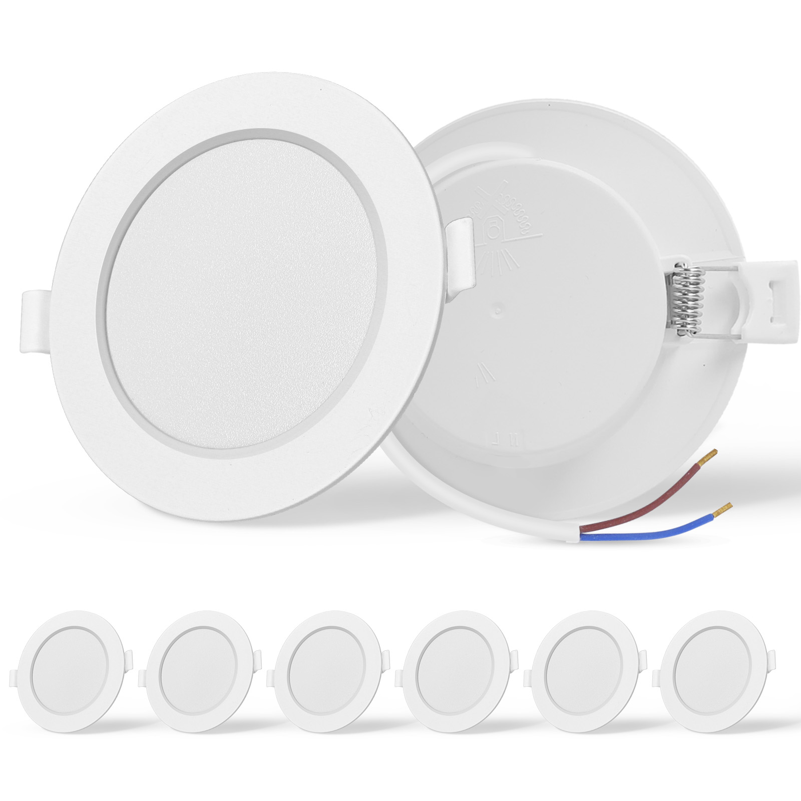 Downlight LED empotrable redondo 9w equivalente 100w, 6500k, 6 pack