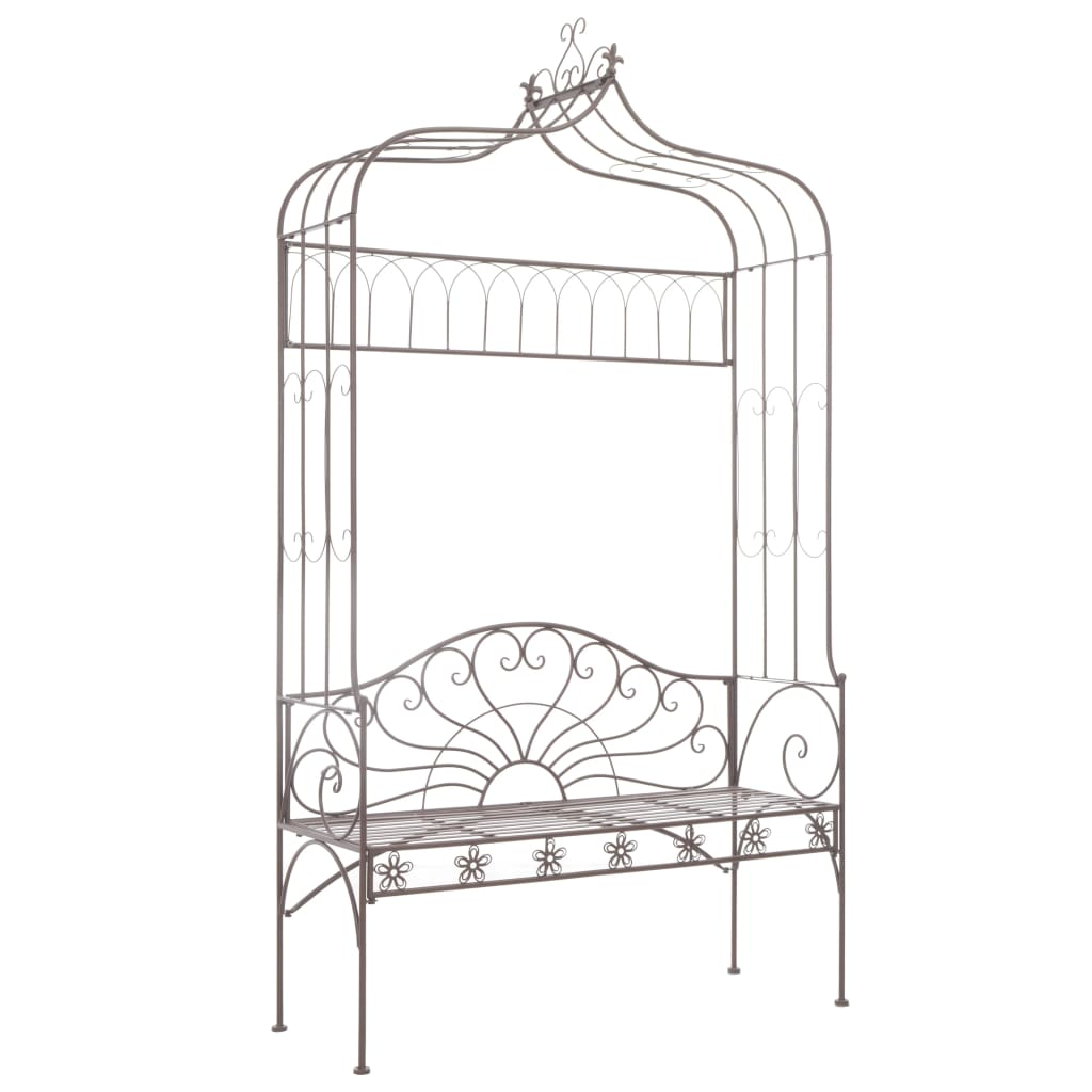 vidaXL banco de jardín metal marrón envejecido 122 cm