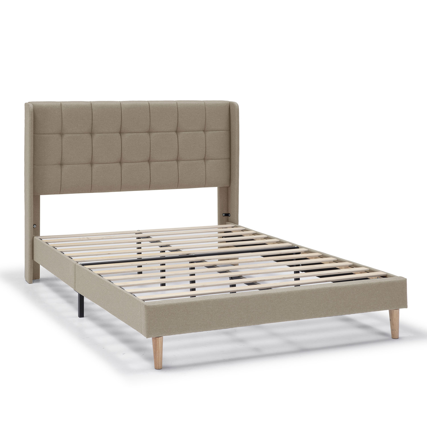 Cama tapizada esther de 30 cm, 135/140x190 cm, beige