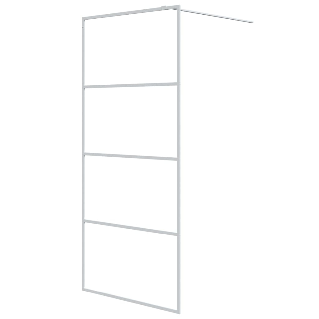 vidaXL mampara de ducha vidrio esg transparente blanco 90x195 cm