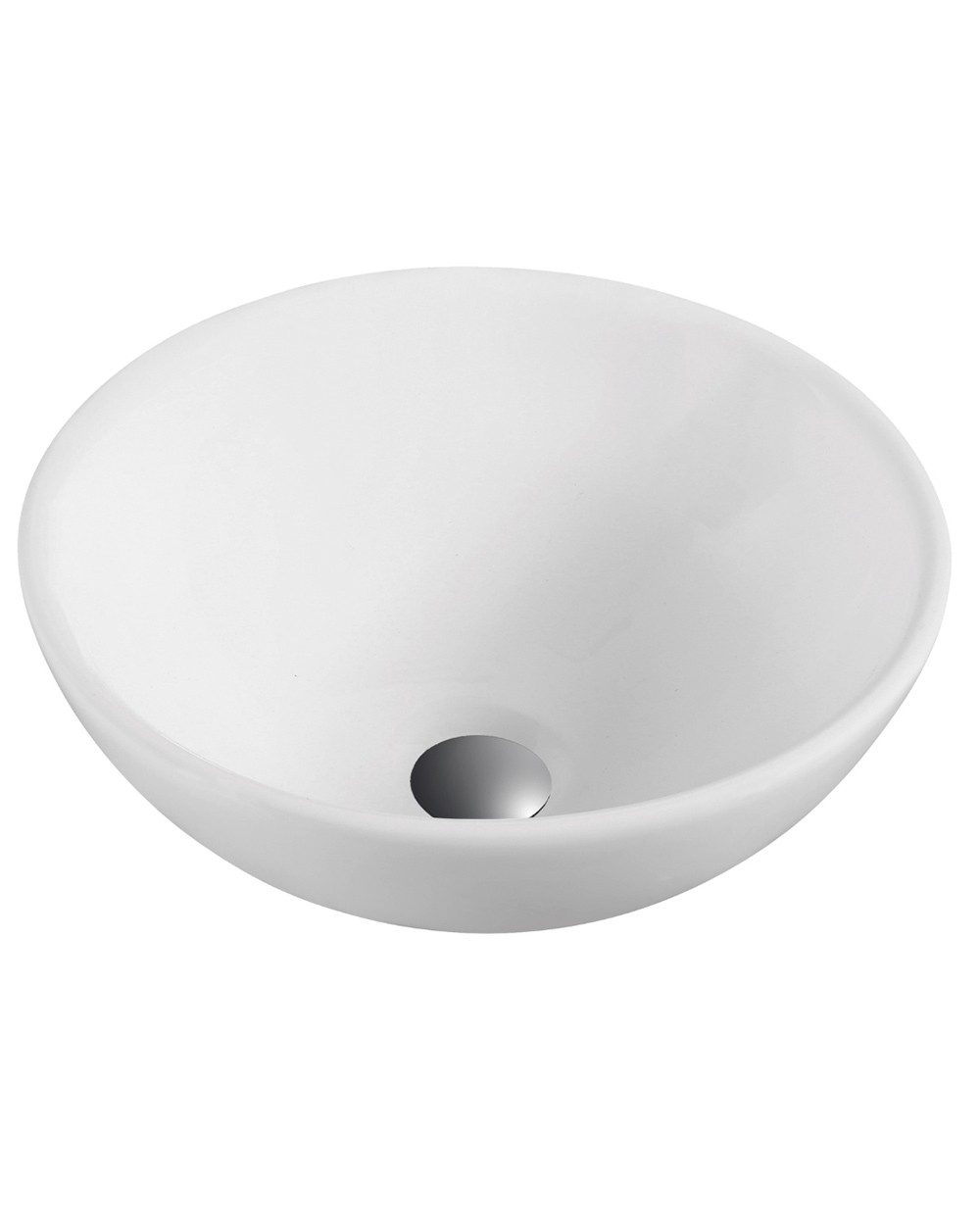 Lavabo sobre encimera cerámico ovalado | 40cm de diámetro | blanco mate