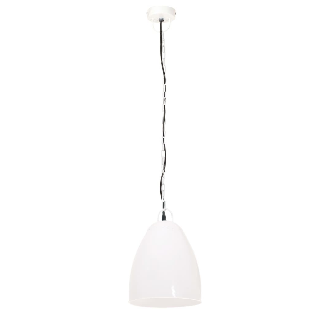 Lámpara colgante industrial redonda 25 W blanca 32 cm E27