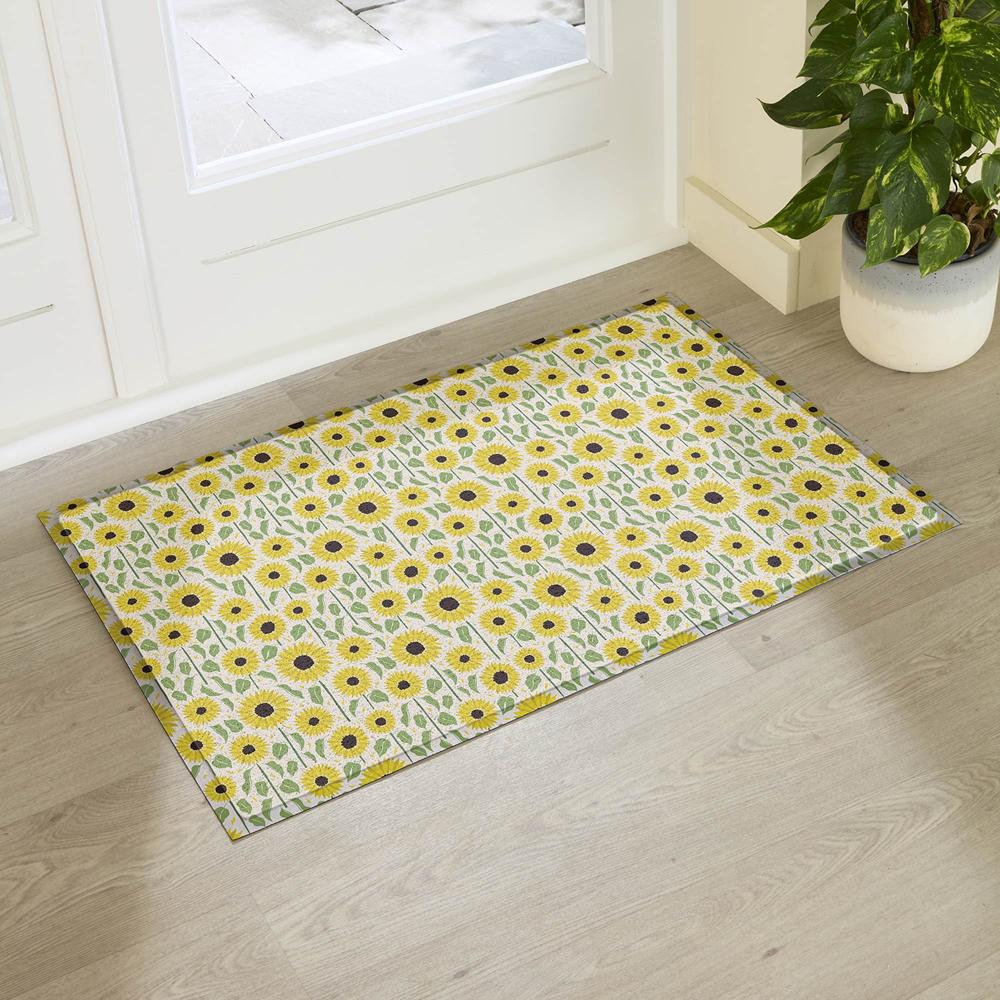Felpudo para exterior con diseño de girasoles (90 x 60 cm)