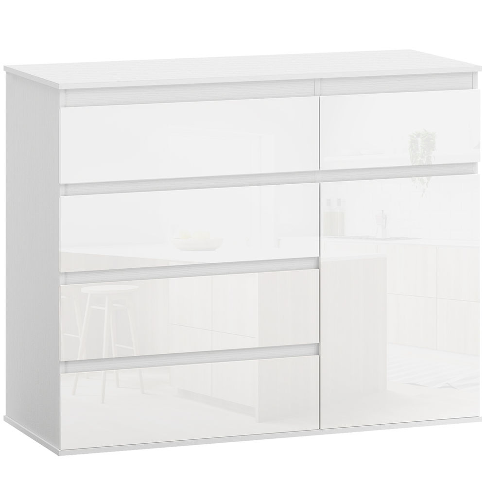 Aparador 100x40x80 cm color blanco Homcom, hogar - muebles de comedor