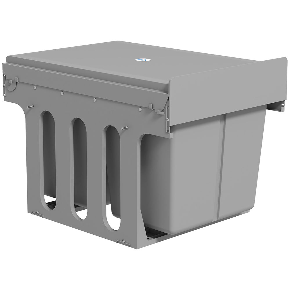 Cubo de basura 48x34.3x35.1 cm abs, pp color gris Homcom, hogar - cocina