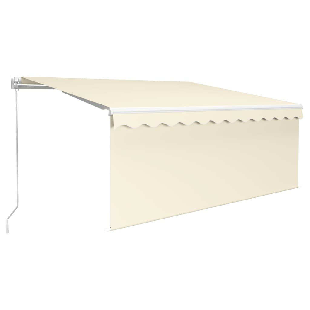 vidaXL toldo retráctil manual con persiana y luz LED crema 3x2,5 m