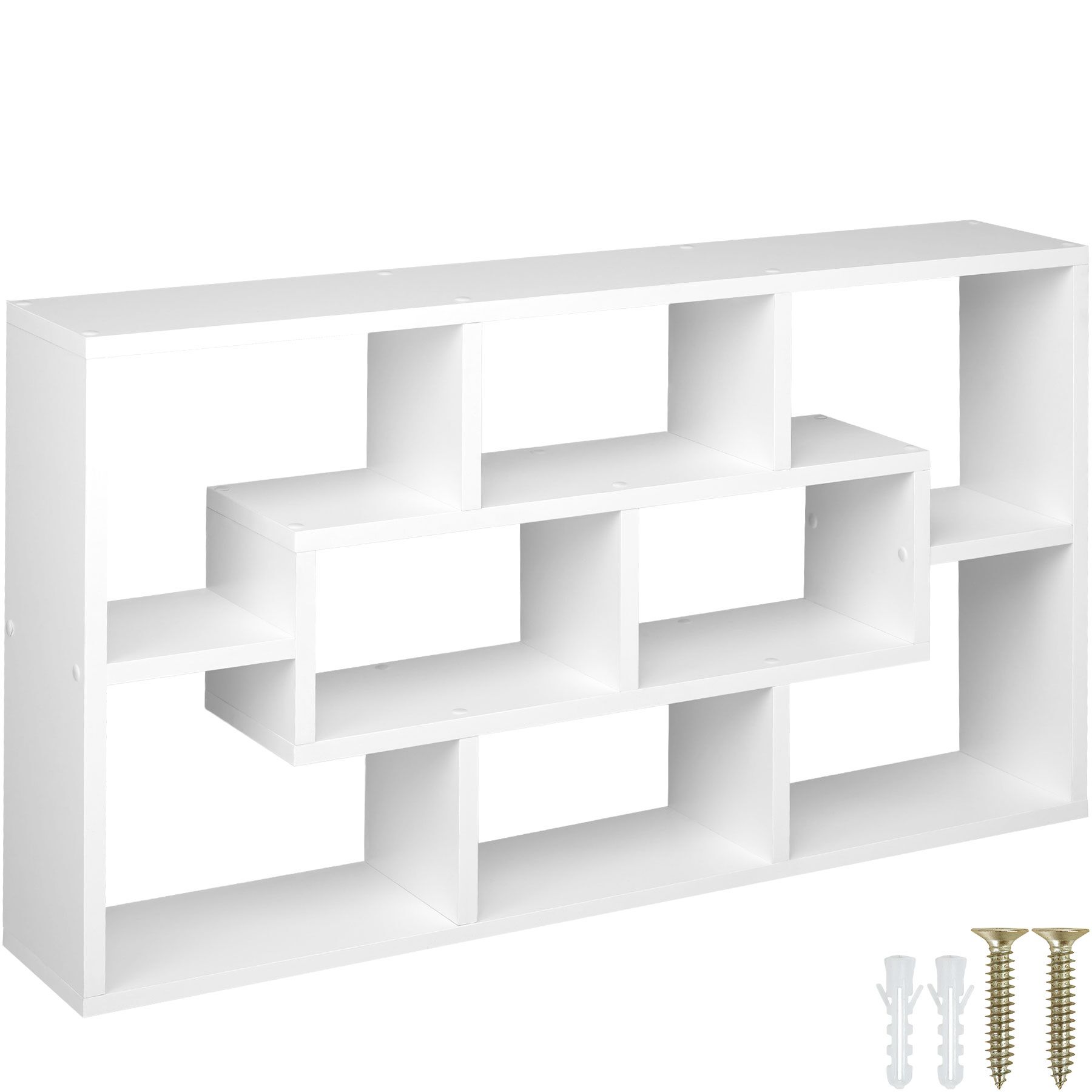 Estantería retro de pared, montaje rápido, 85 x 48 x 16 cm, blanco