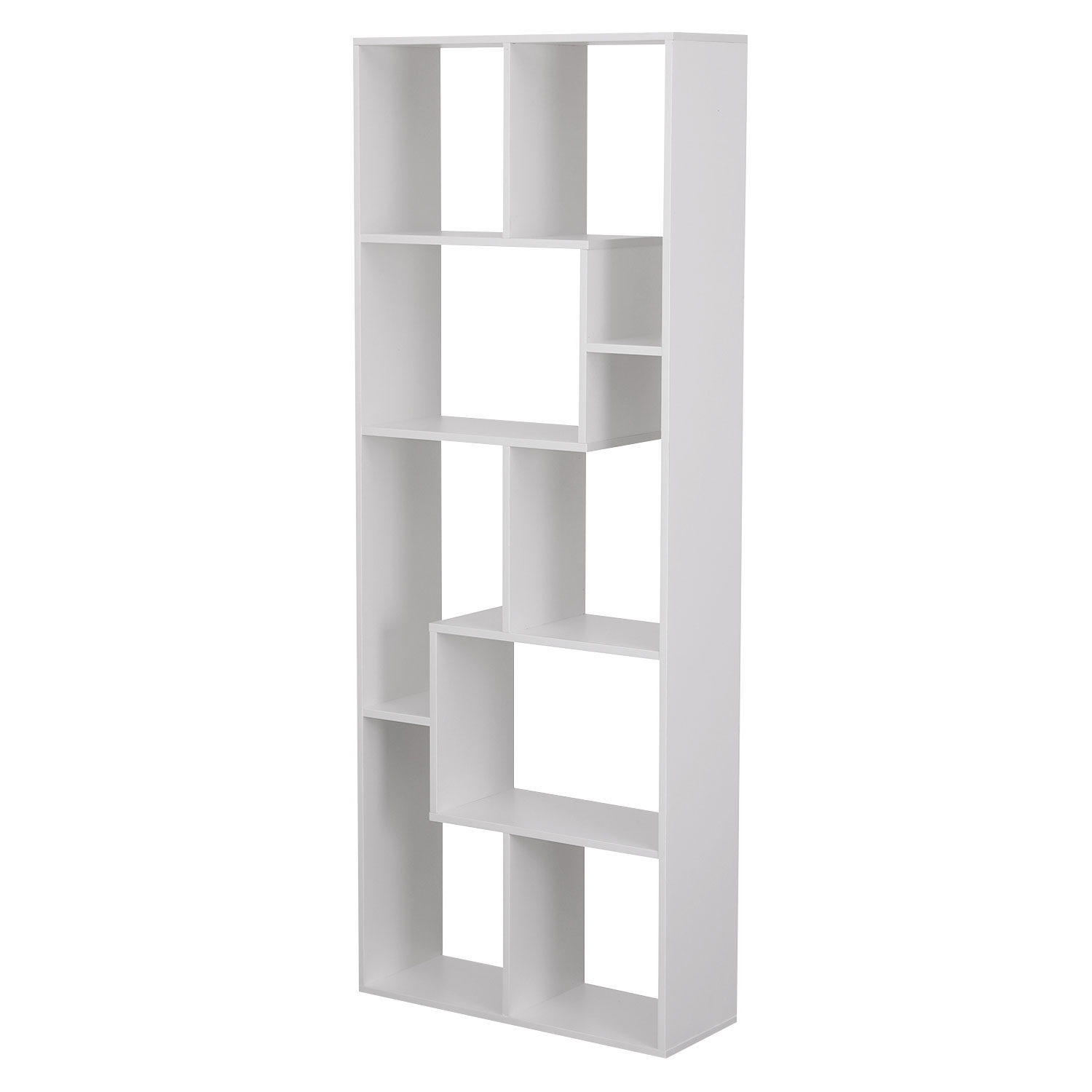 Librería blanca asimétrica 8 estantes jane