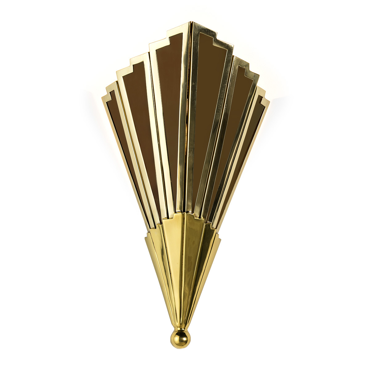 Aplique 24x18x48 acrilico marron, metal dorado