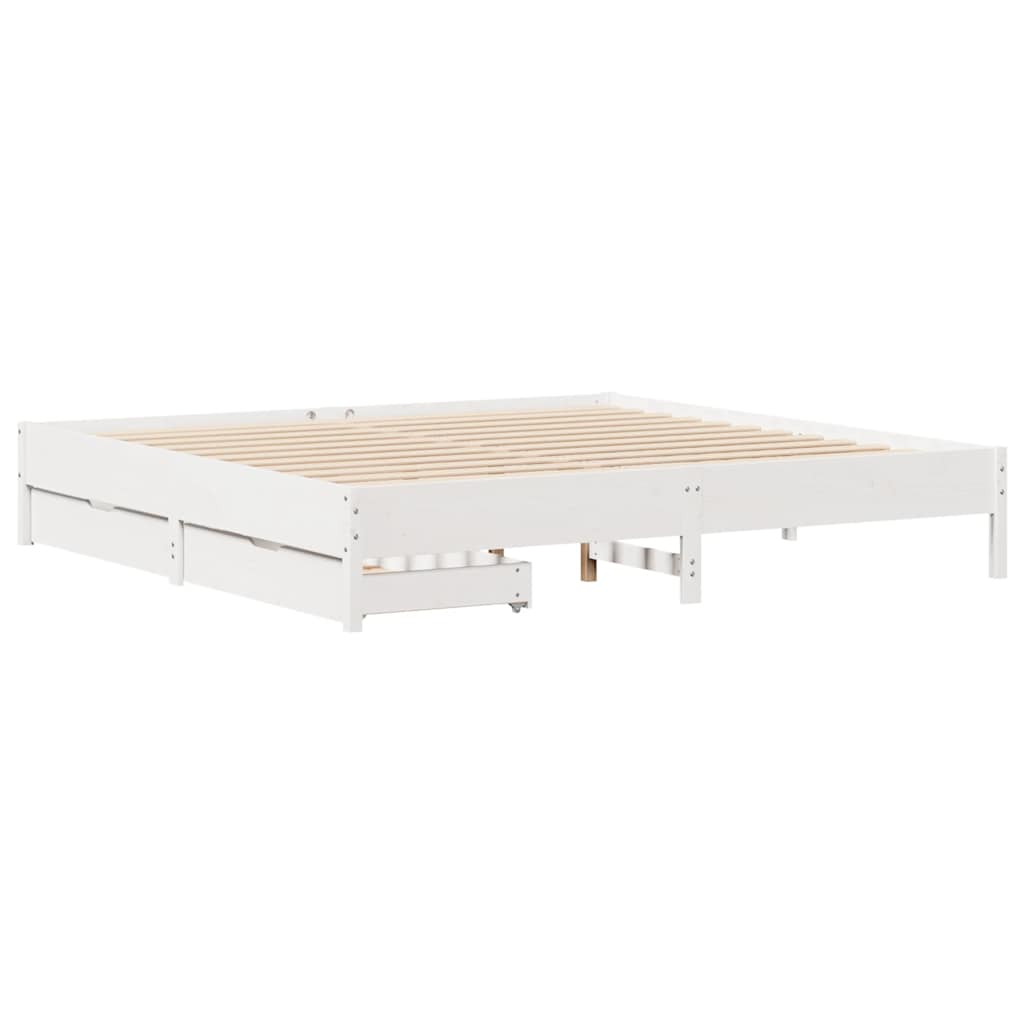 vidaXL cama sin colchón madera maciza de pino blanca 180x200 cm