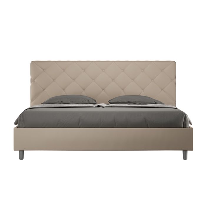Cama estándar 180x190 - cabecero acolchado topo - 4 patas