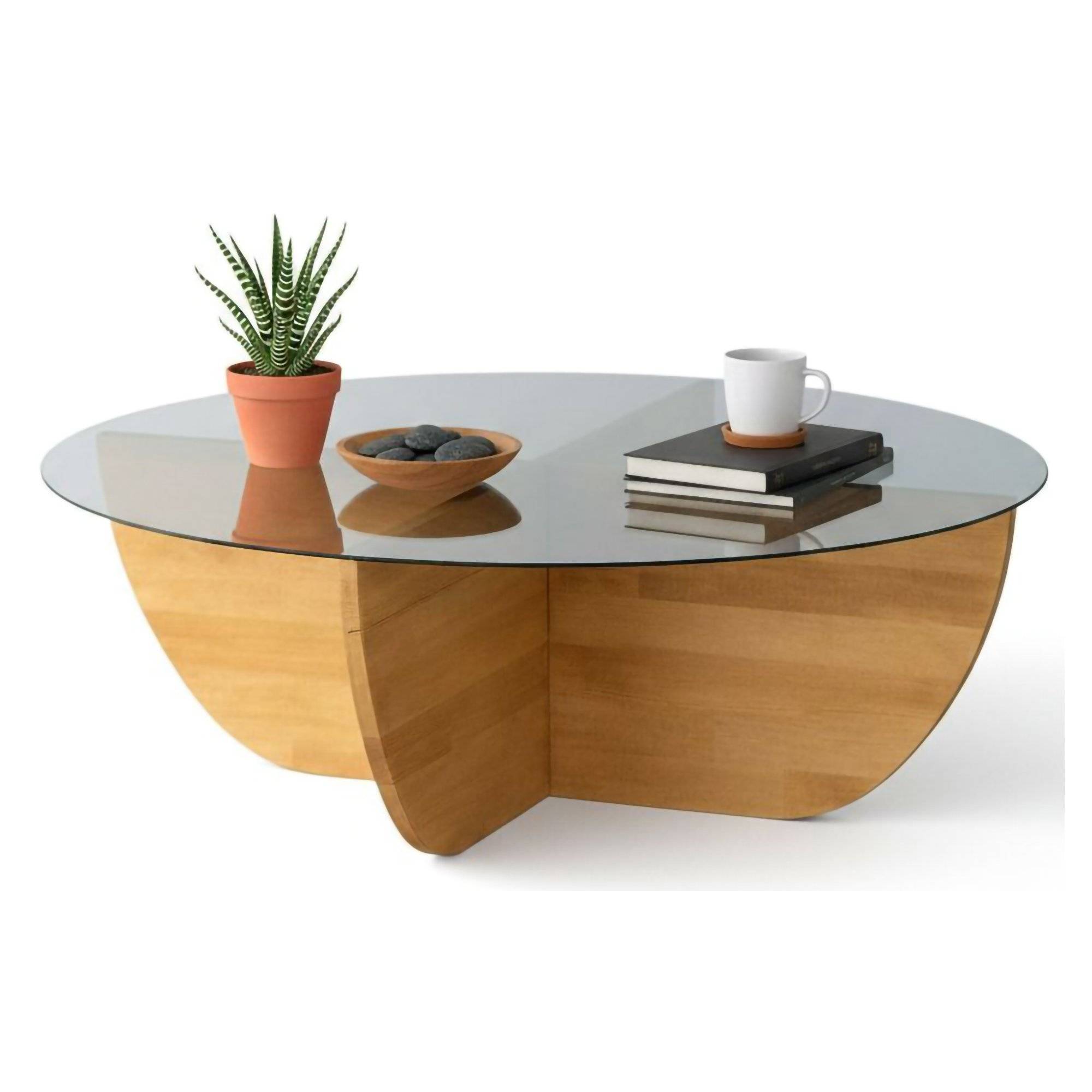 Mesa de centro jolanda, redonda, madera maciza 90x90x30h cm