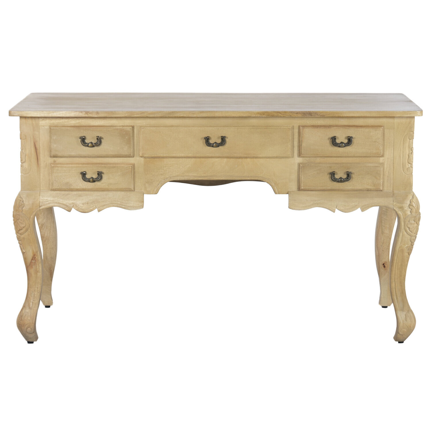 Escritorio madera maciza 133x68x75 decape natural