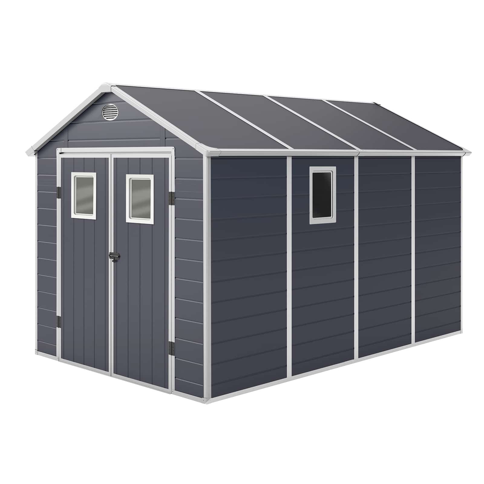 Caseta de resina de jardín gardiun zoe d - 8,90 m² 242x368x239 cm con suelo