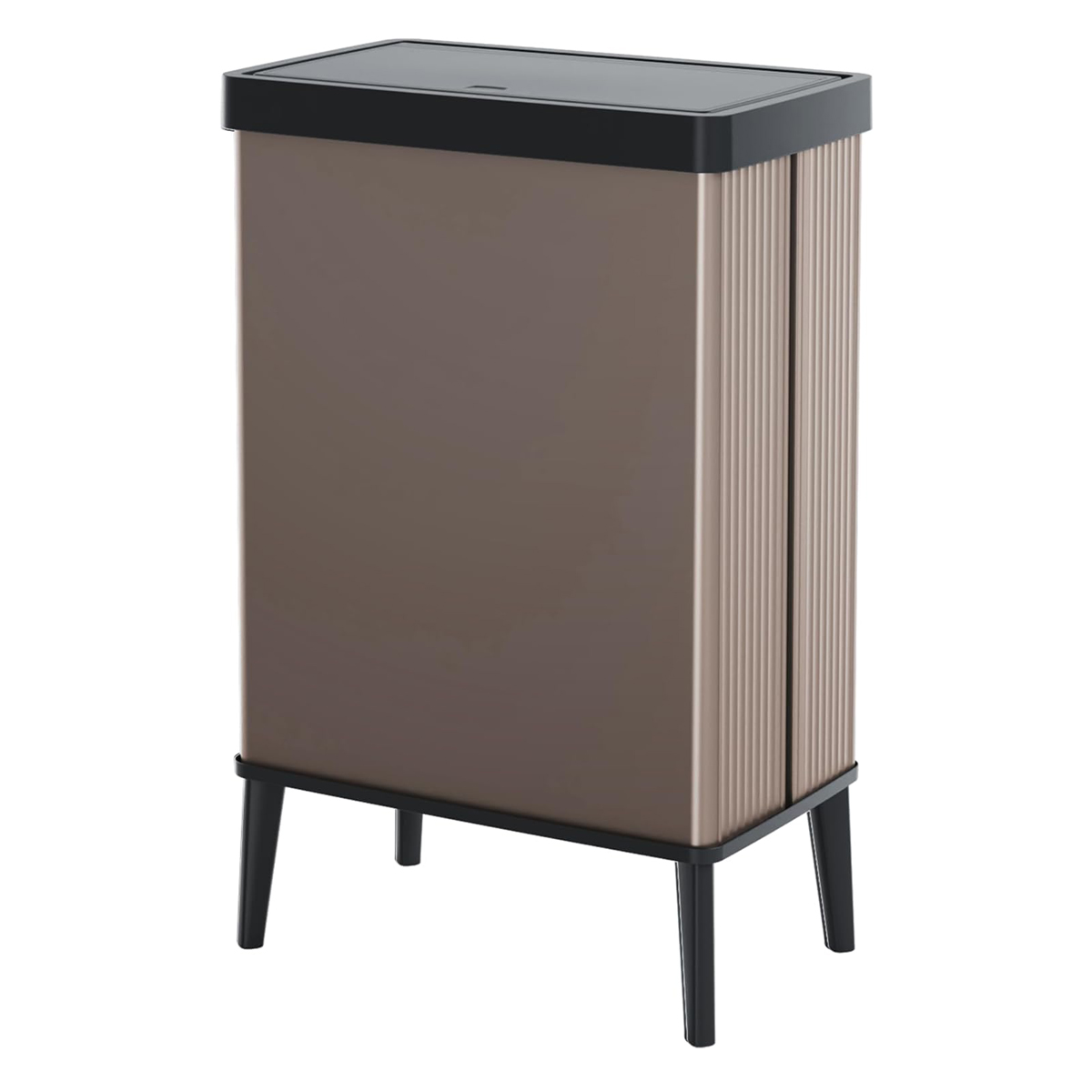 Curver verto cubo basura 54l, 43,5x26,5x68,7cm, tapa a presión, rosa perla.