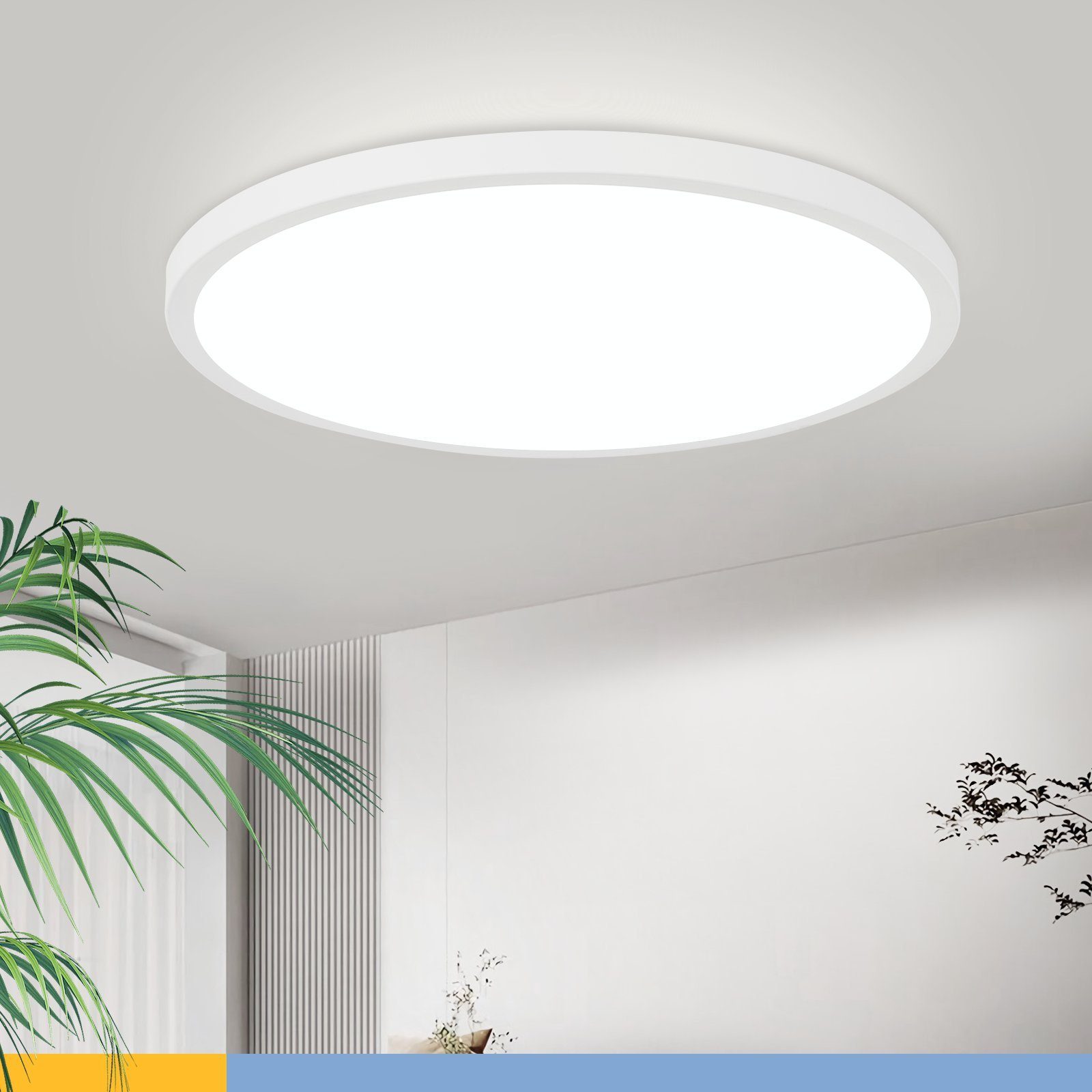 Nettlife plafón LED baño ø30cm lámpara dormitorio lámpara cocina plana