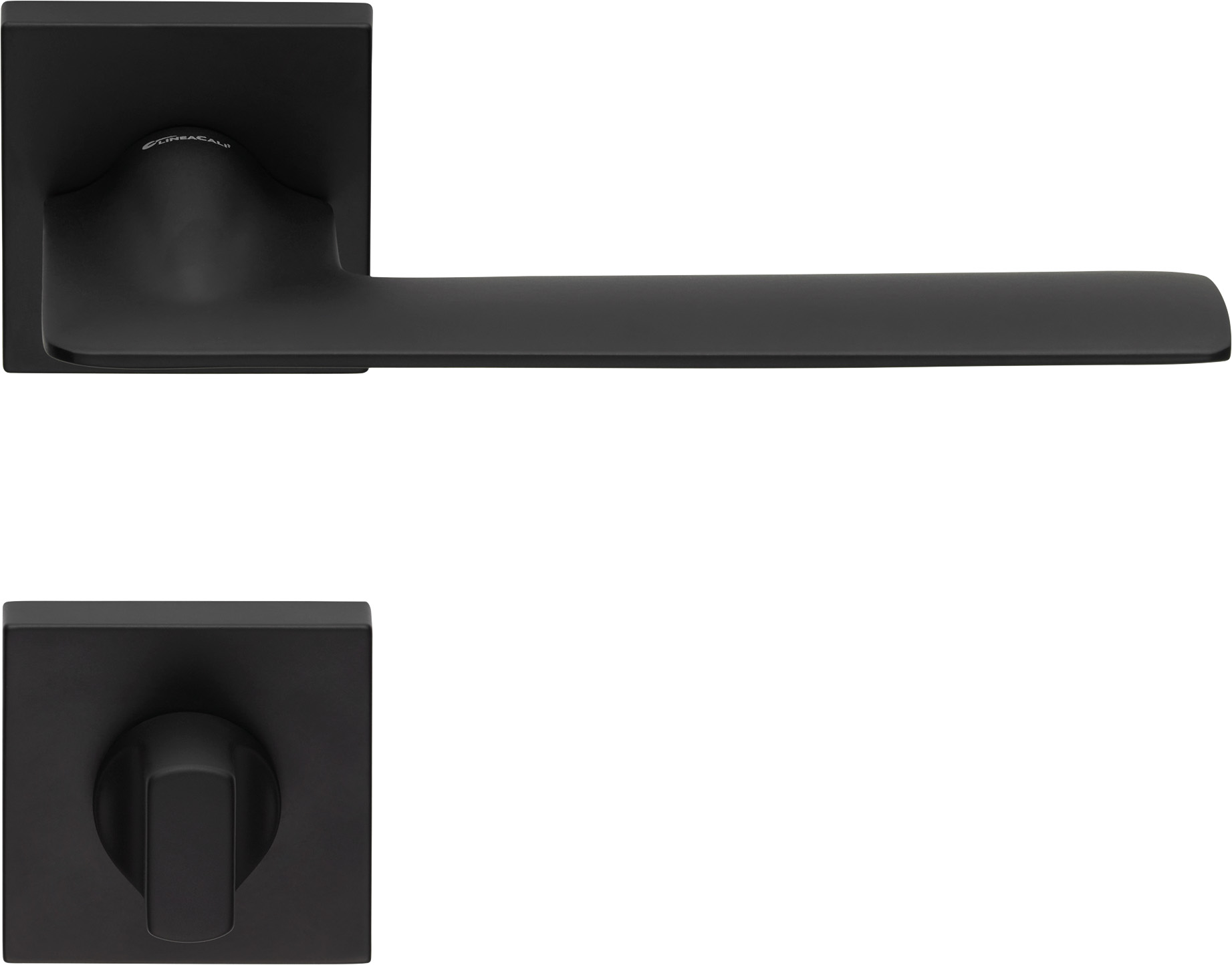 2 manilla rosetón cuadrado, de cierre cuadrado, negro, para puertas de baño