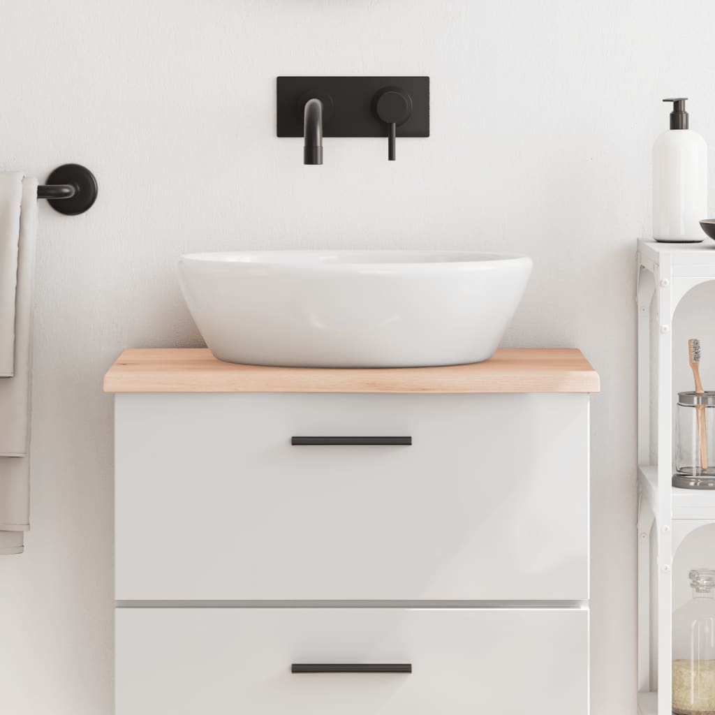 Encimera de baño madera maciza sin tratar 60x30x2 cm eerf9797