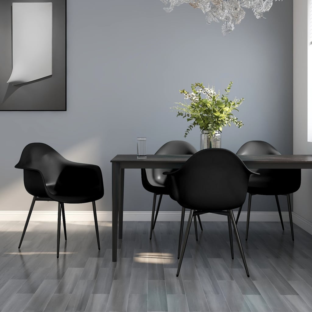 Sillas de comedor 4 unidades negras pp qweo6393