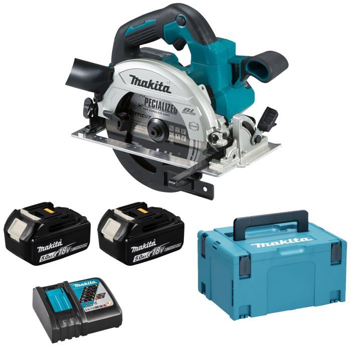 Sierra circular 18 v li-ion 5 ah batería 18 v lxt ø 165 mm Makita - 2 bater