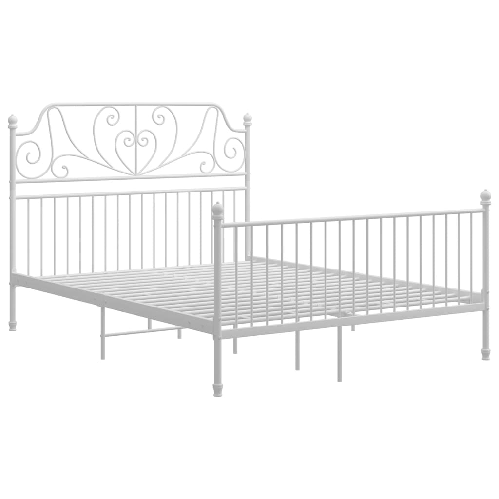 vidaXL estructura cama con cabecero sin colchón metal blanco 140x200cm