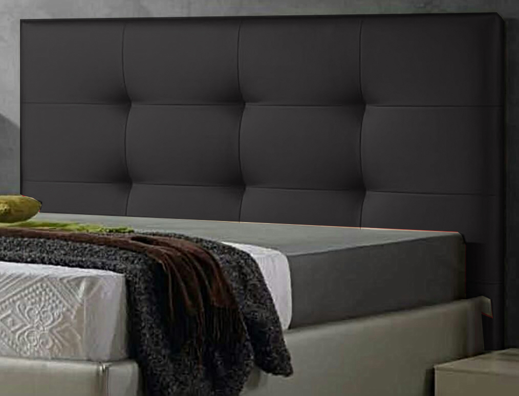 Cabecero de cama texas cabezal tapizado en polipel 180x70 cm negro