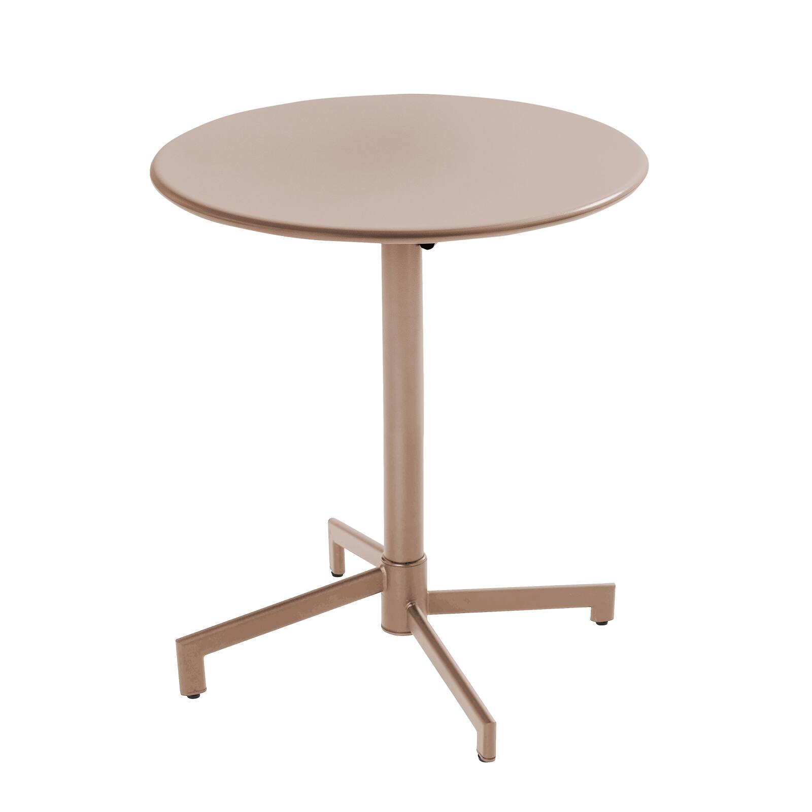 Oviala - mesa redonda de jardín tipo bistró con tapa plegable topo