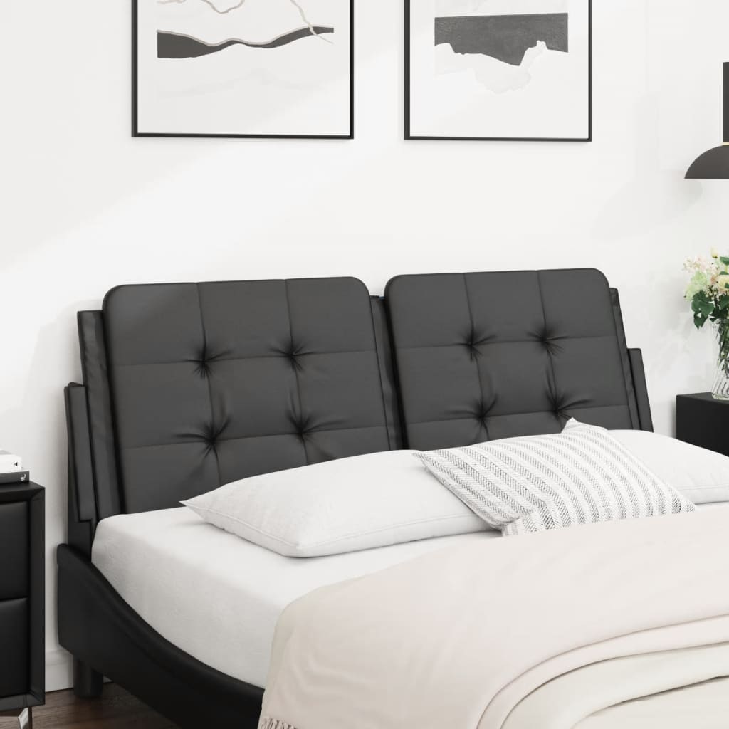 Cabecero de cama acolchado cuero sintético negro 120 cm eso8645