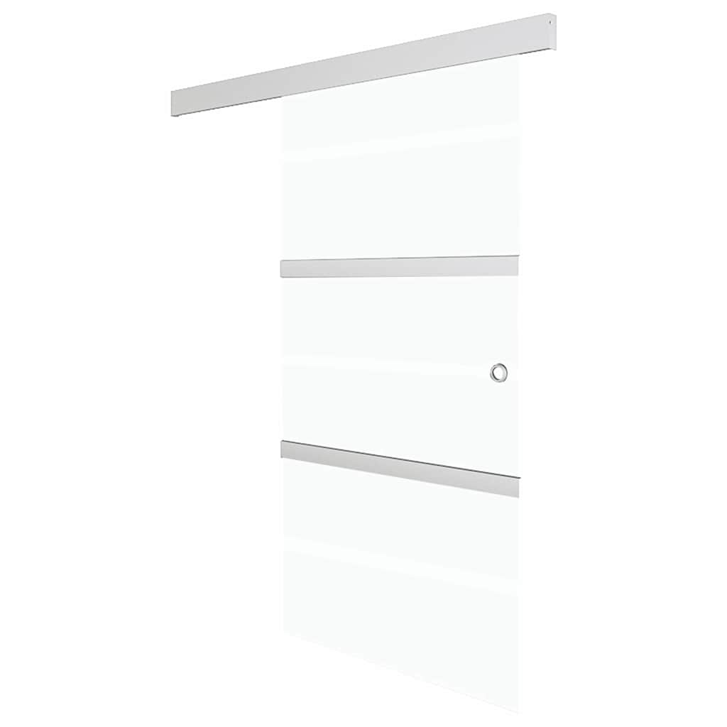 vidaXL puerta corredera vidrio esg y aluminio plateado 76x212 cm