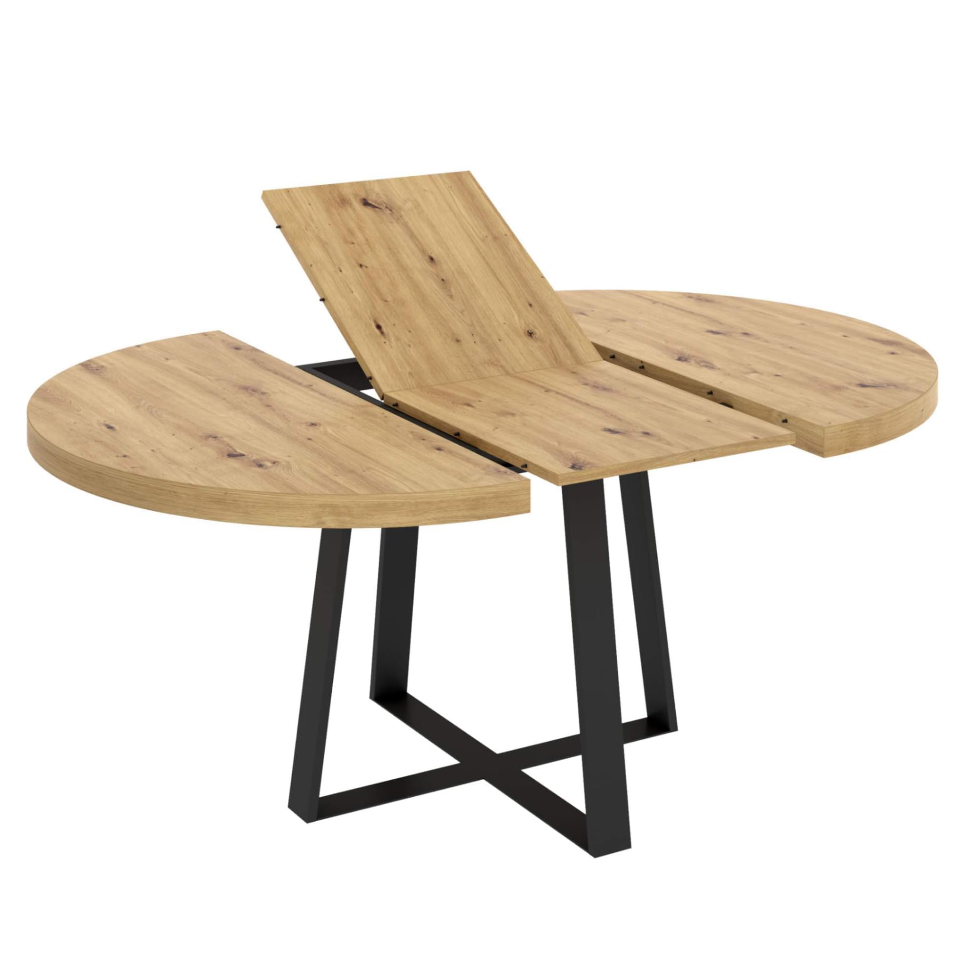 Dupi mesa de comedor extensible nordic | redonda | 110/158x90cm
