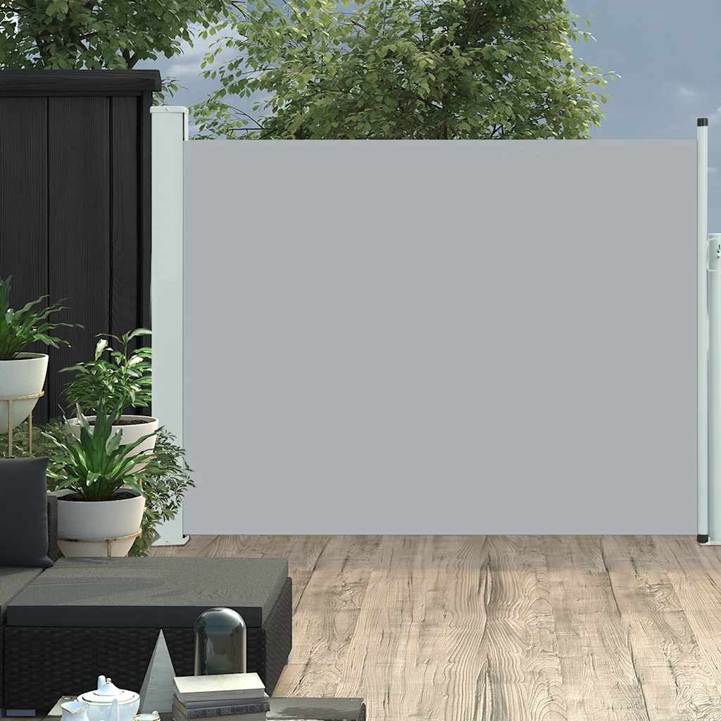 Toldo lateral retráctil de jardín gris 140x500 cm ety5592183