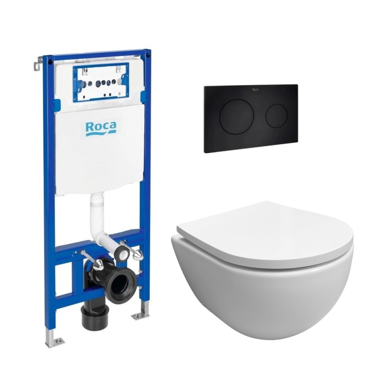 Roca duplo + pl10 negro mate + wc ab swiss soft-close