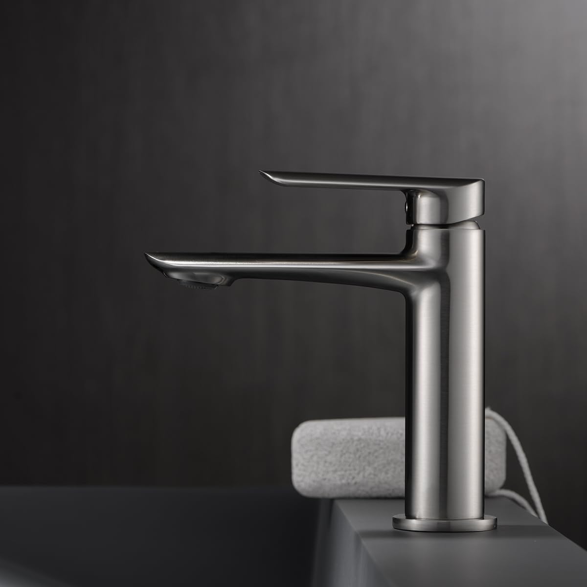 Imex - grifo monomando lavabo caño bajo níquel serie ural