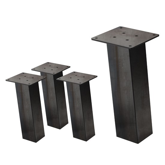 Set 4x patas de mesa 30 cm inclinadas 96º de acero 8x8 cm industrial