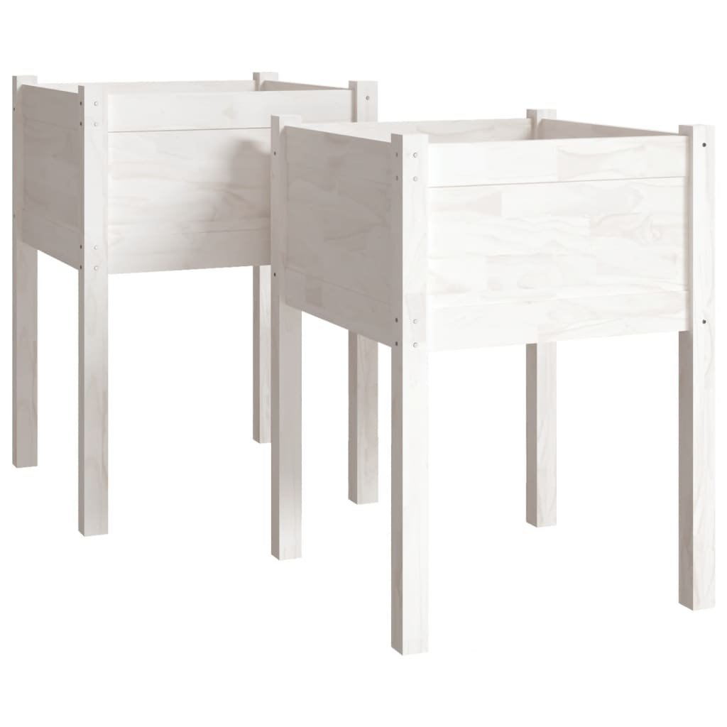 vidaXL jardineras 2 uds madera maciza de pino 50x50x70 cm