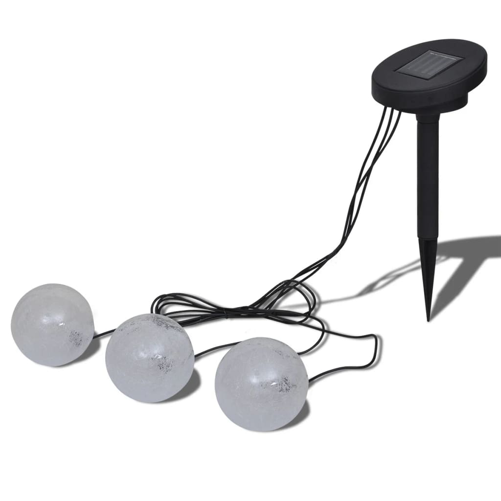vidaXL lámpara solar con 3 LED flotantes en forma de bola para piscina