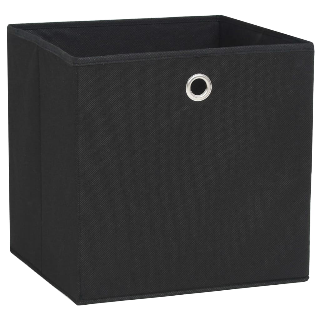 vidaXL cajas de almacenaje 10 uds tela no tejida negro 28x28x28 cm