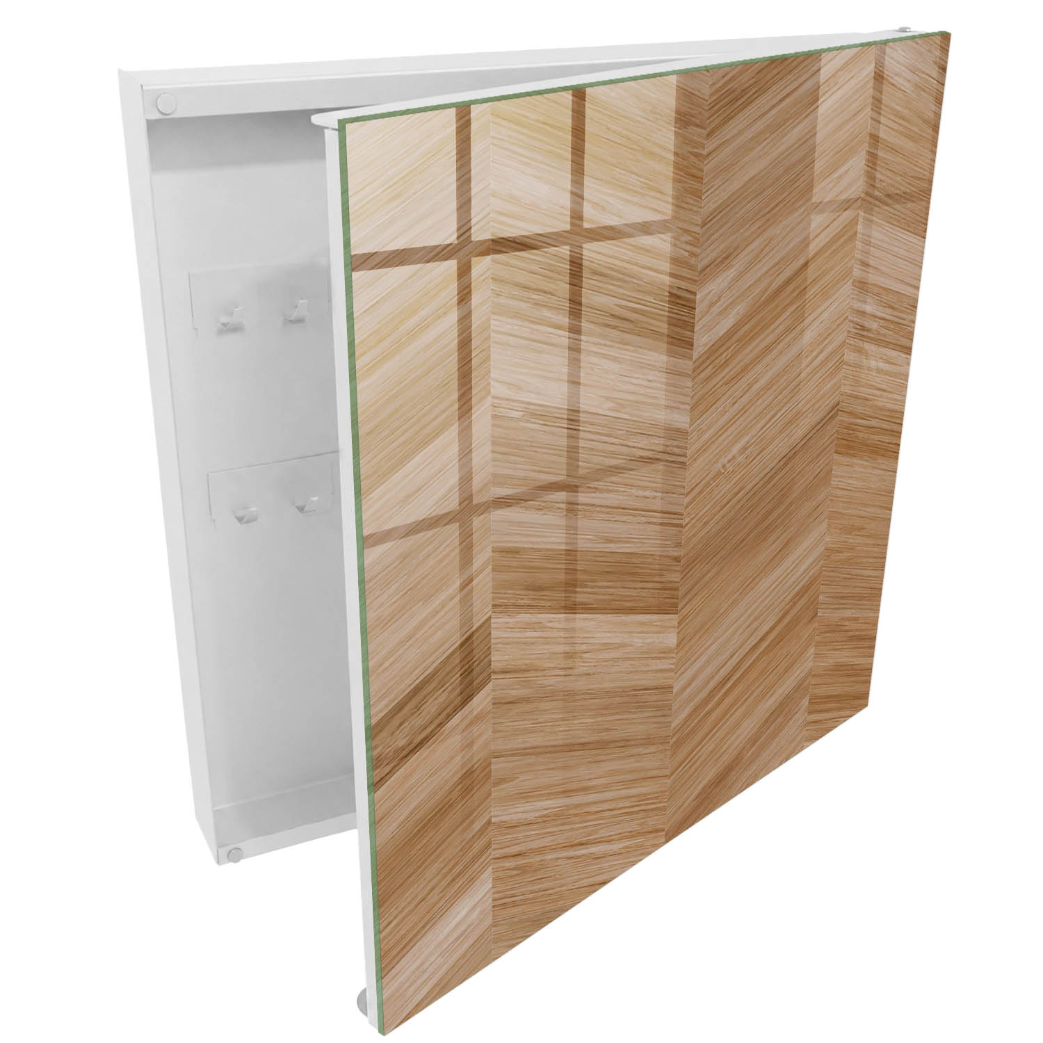 Armario de llaves 30x30x5 espiga de madera, apertura derecha blanca