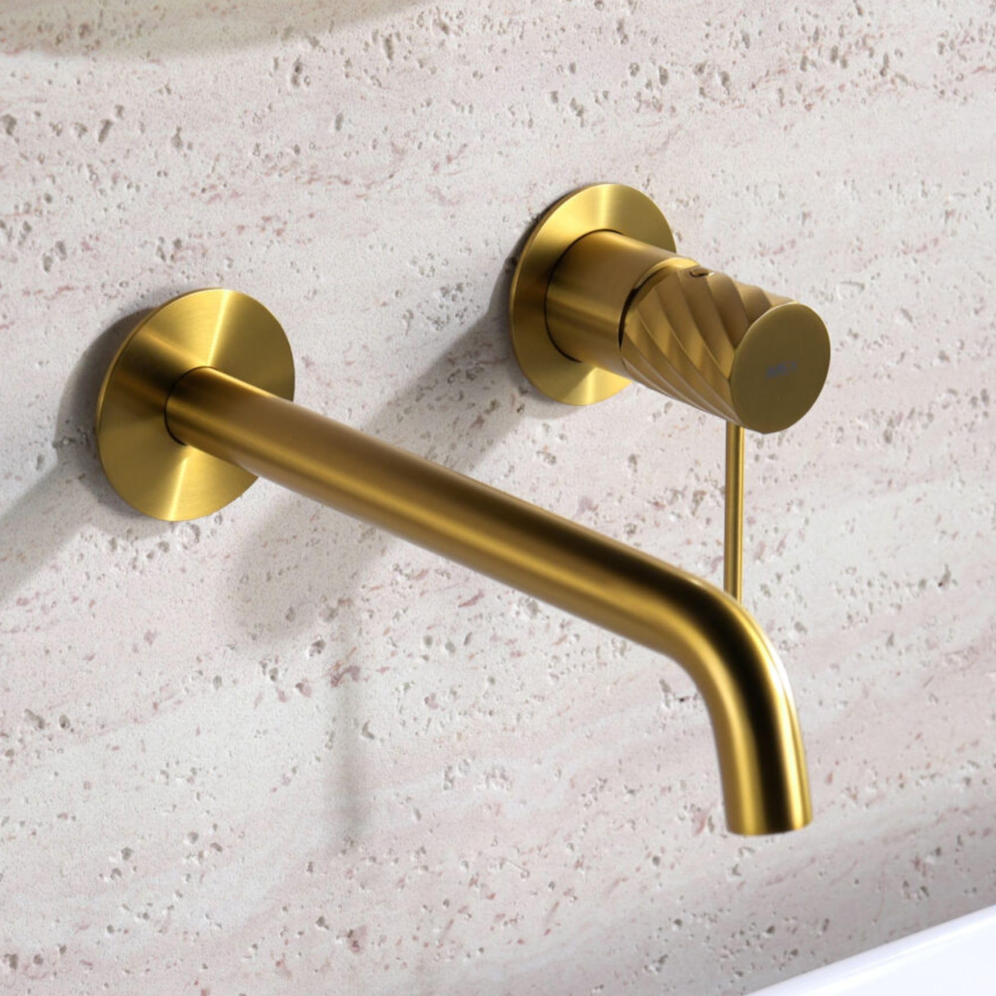Imex - grifo lavabo empotrado oro cepillado serie bless