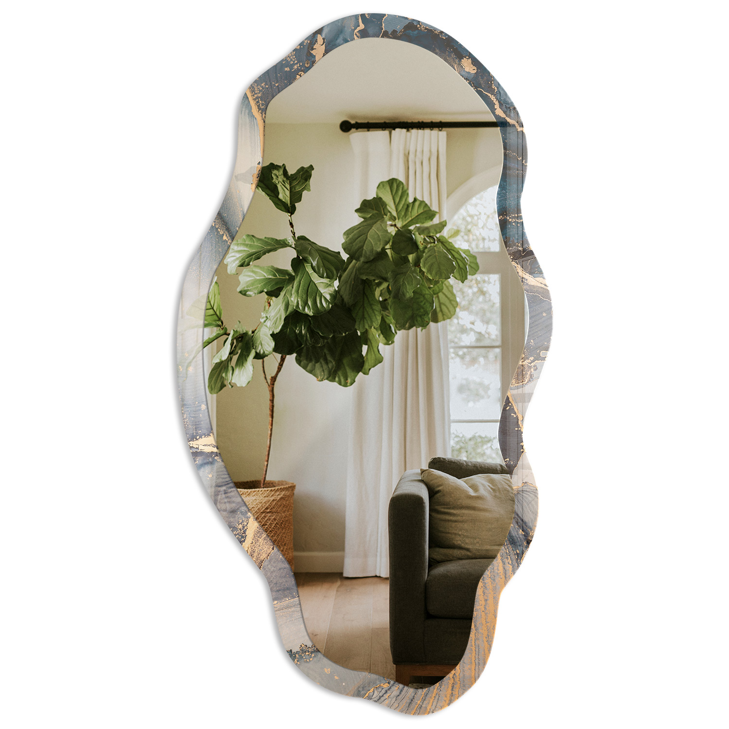 Espejo con forma original estampado 52x97-45x90 bandera tulup