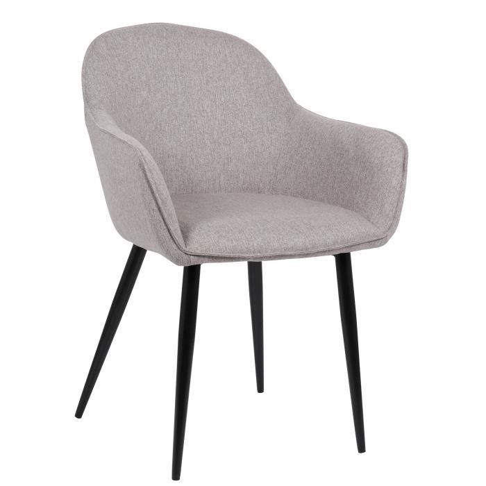 Silla comedor retro chic - tela gris - 1 ud - 60 cm