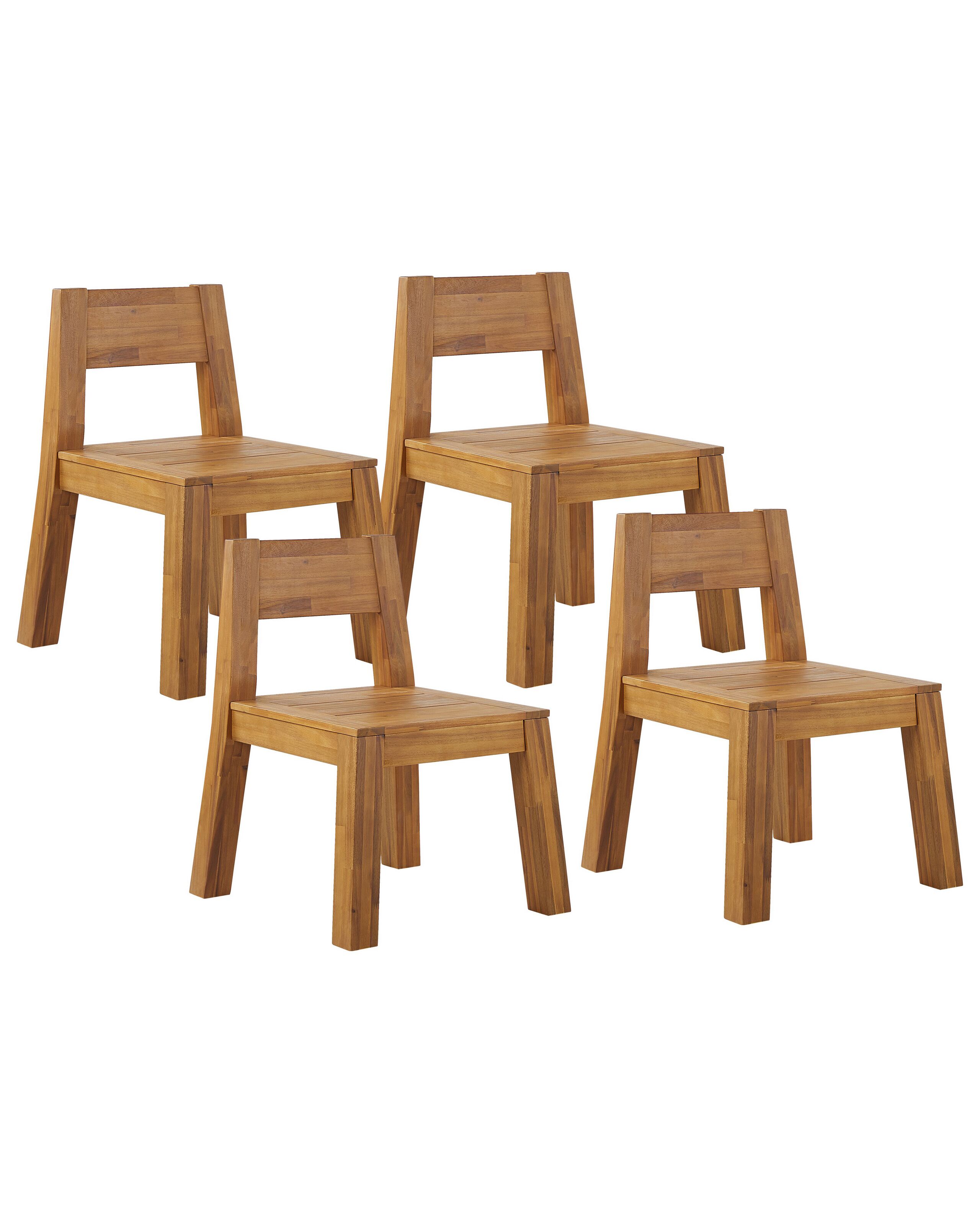 Conjunto de 4 sillas de jardín livorno madera de acacia marrón