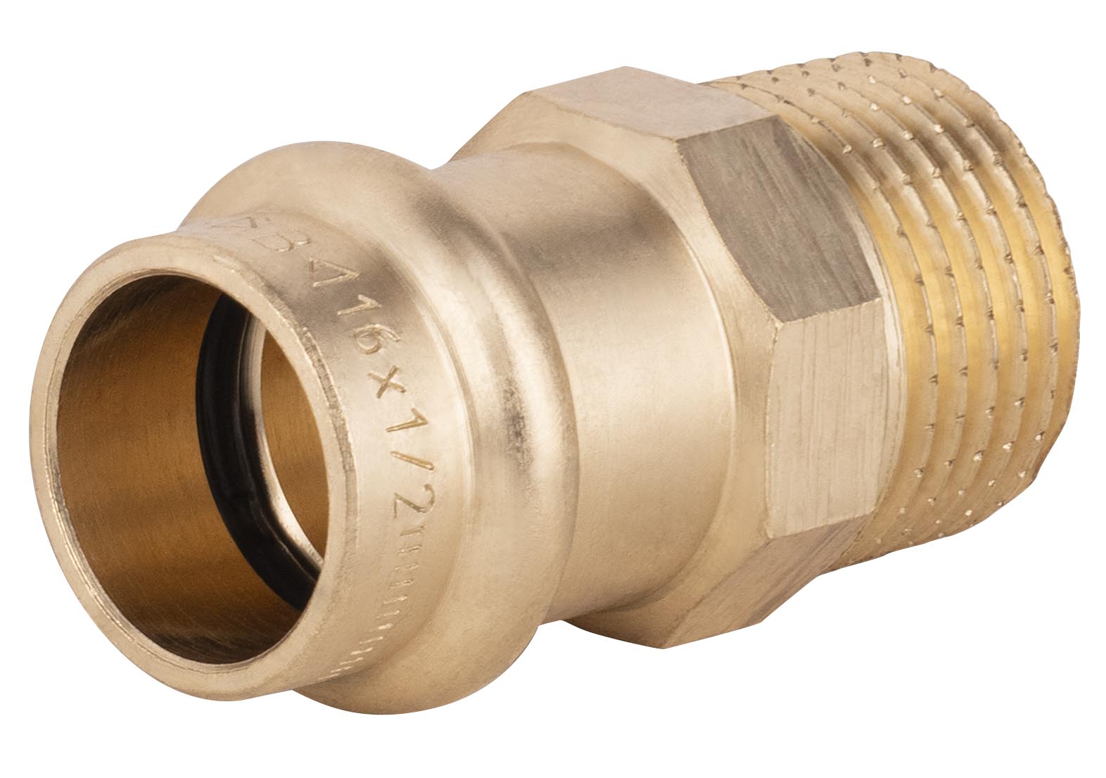 Conector de cobre prensado ø16 - macho 1/2