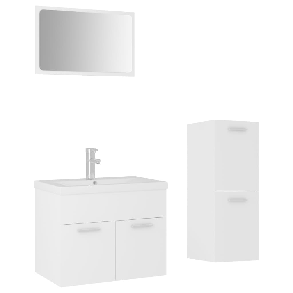 vidaXL juego de muebles de baño madera de ingeniería blanco