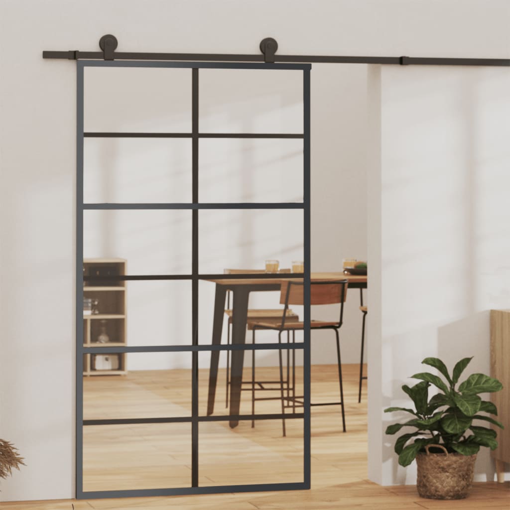 Puerta corredera con herrajes esg vidrio y aluminio 102x205 cm esxt2867