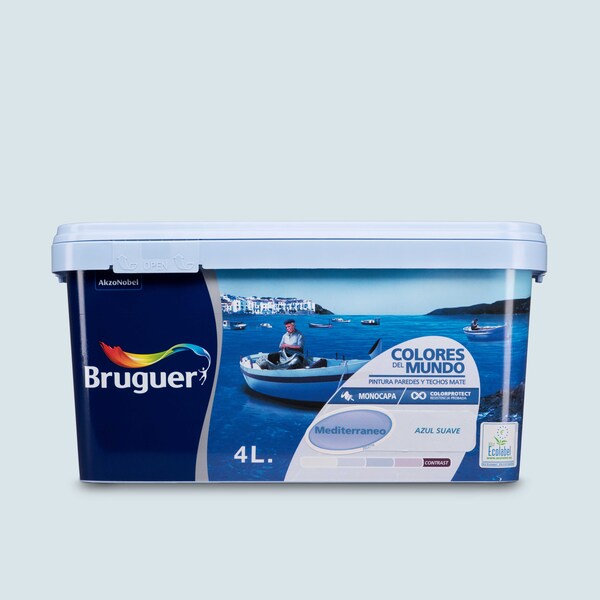Pintura bruguer colores del mundo mediterráneo azul suave 4l